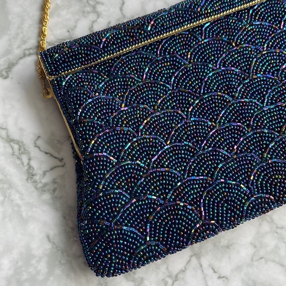 midnight blue evening bag
